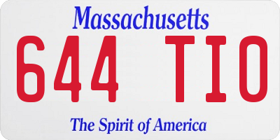 MA license plate 644TI0
