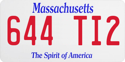 MA license plate 644TI2