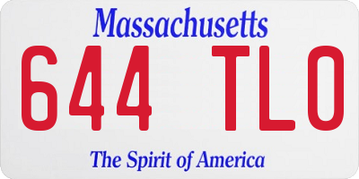 MA license plate 644TL0