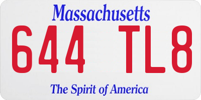 MA license plate 644TL8