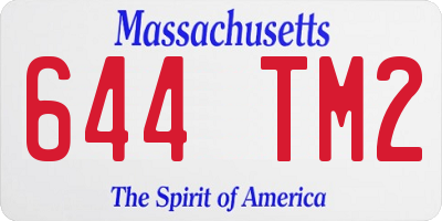 MA license plate 644TM2