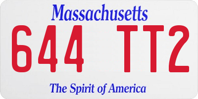MA license plate 644TT2