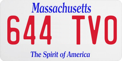 MA license plate 644TV0