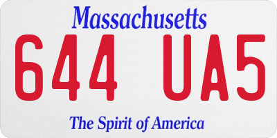 MA license plate 644UA5