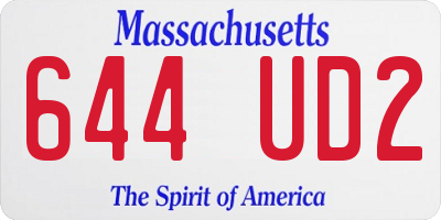 MA license plate 644UD2
