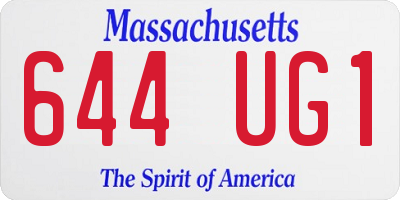 MA license plate 644UG1
