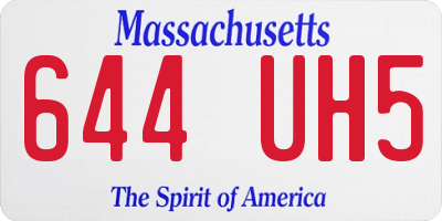 MA license plate 644UH5
