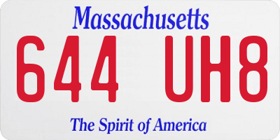 MA license plate 644UH8
