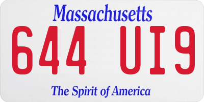 MA license plate 644UI9