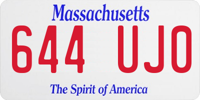 MA license plate 644UJ0