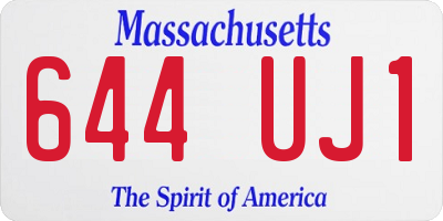 MA license plate 644UJ1