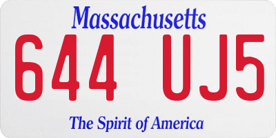 MA license plate 644UJ5
