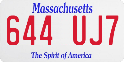 MA license plate 644UJ7