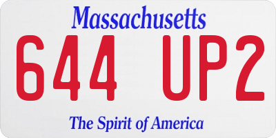 MA license plate 644UP2