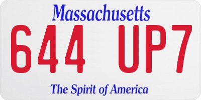 MA license plate 644UP7