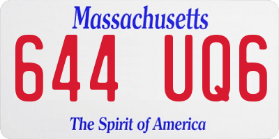 MA license plate 644UQ6