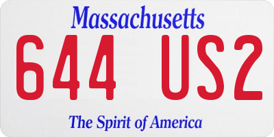 MA license plate 644US2