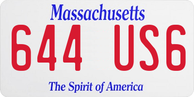 MA license plate 644US6