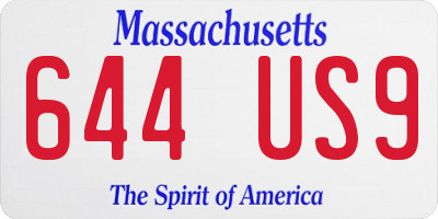MA license plate 644US9