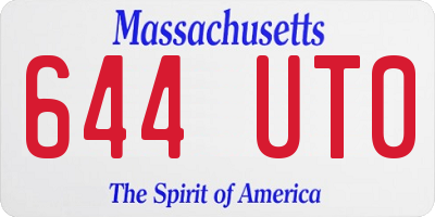 MA license plate 644UT0