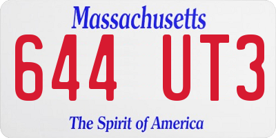 MA license plate 644UT3