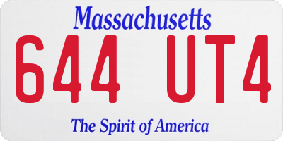 MA license plate 644UT4