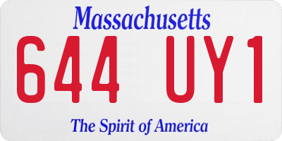 MA license plate 644UY1
