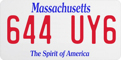 MA license plate 644UY6