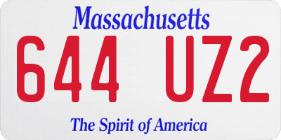 MA license plate 644UZ2