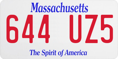 MA license plate 644UZ5