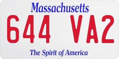 MA license plate 644VA2