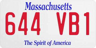 MA license plate 644VB1