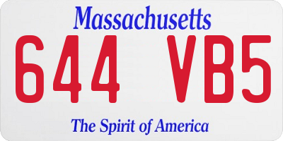 MA license plate 644VB5