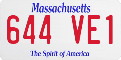 MA license plate 644VE1