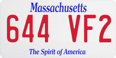 MA license plate 644VF2