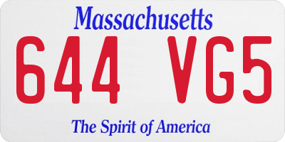 MA license plate 644VG5