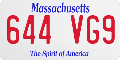 MA license plate 644VG9
