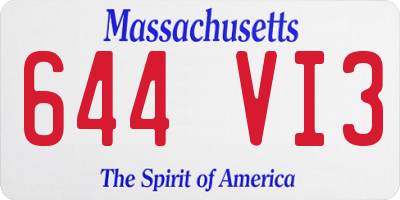 MA license plate 644VI3