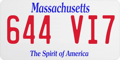 MA license plate 644VI7