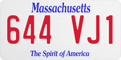 MA license plate 644VJ1