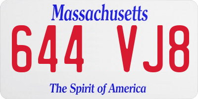 MA license plate 644VJ8