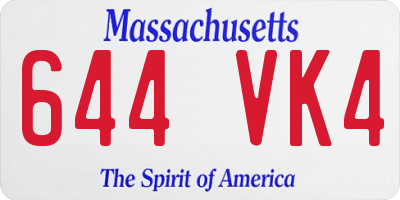 MA license plate 644VK4