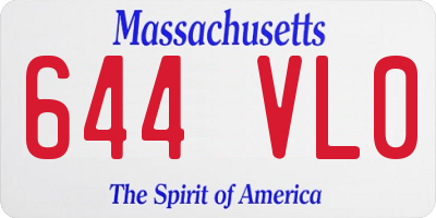 MA license plate 644VL0