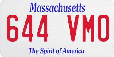 MA license plate 644VM0