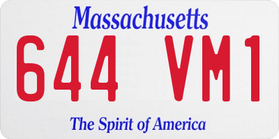 MA license plate 644VM1
