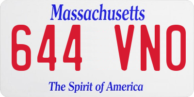 MA license plate 644VN0