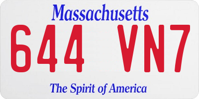 MA license plate 644VN7