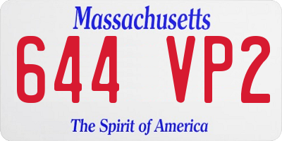 MA license plate 644VP2