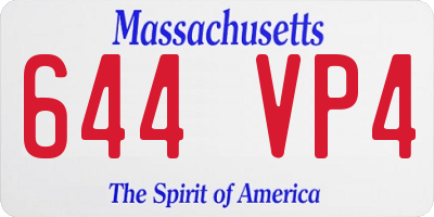 MA license plate 644VP4