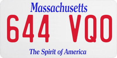 MA license plate 644VQ0